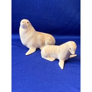 Pair of Ash Ware Seals Figurines From Mt Redoubt Volcano